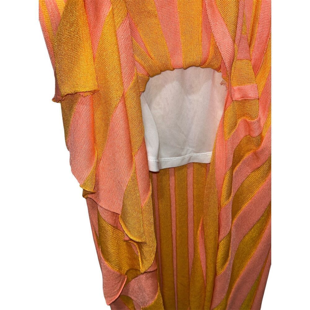 House of Harlow Orange & Pink Striped Maxi Skirt Size Large European Summer - Picture 10 of 10
